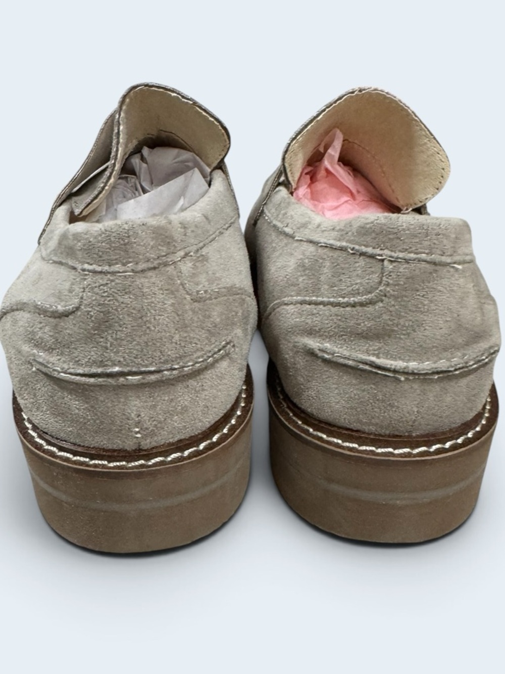 Anne Klein Emmylou Waterproof Suede Penny Loafers - Taupe size 7.5 - Picture 3 of 12